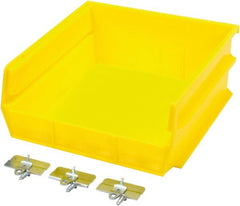Triton - 10-7/8" Deep, Yellow Polypropylene Hopper Stacking Bin - 5" High x 11" Wide x 10-7/8" Long - Exact Tooling