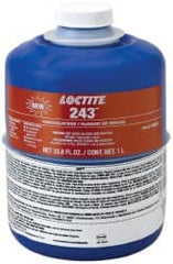 Loctite - 1,000 mL Bottle, Blue, Medium Strength Liquid Threadlocker - Series 243, 24 Hour Full Cure Time, Hand Tool Removal - Exact Tooling
