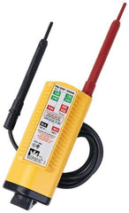 Ideal - 100 VAC/VDC to 600 VAC/VDC, Voltage Tester - LED and Neon Lamps Display, 60 Hz, LR44 Power Supply - Exact Tooling