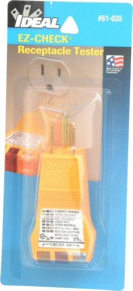 Ideal - 120 VAC Max Voltage, Receptacle Tester - Exact Tooling