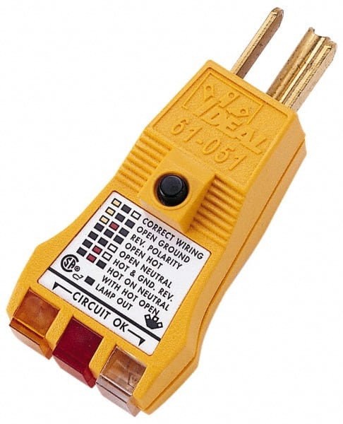Ideal - 120 VAC Max Voltage, Receptacle Tester - Exact Tooling