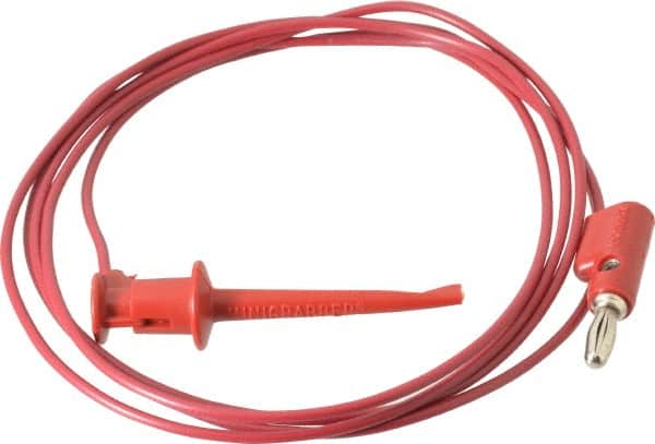 Pomona - Red Electrical Test Equipment Patch Cord - Use with Test Clips - Exact Tooling