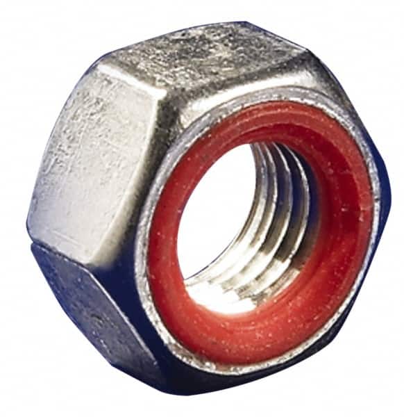 APM HEXSEAL - 1/2-20 Thread, 3/4" Wide x 7/32" High, Brass Self Sealing Hex Jam Nut - Nickel Plated, Silicone O Ring, Right Hand, UNF Thread - Exact Tooling