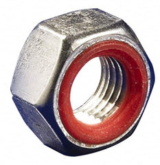 APM HEXSEAL - 5/16-18 Thread, 1/2" Wide x 7/32" High, Brass Self Sealing Hex Jam Nut - Nickel Plated, Silicone O Ring, Right Hand, UNC Thread - Exact Tooling