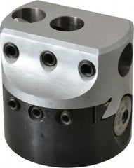 Interstate - 3" Body Diam, Manual Offset Boring Head - 1" to 9" Bore Diam, 3/4" Bar Hole Diam - Exact Tooling