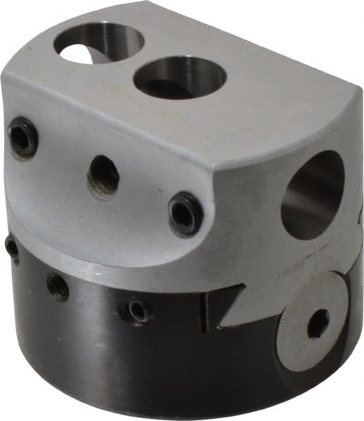 Interstate - 4" Body Diam, Manual Offset Boring Head - 5" to 12" Bore Diam, 1" Bar Hole Diam - Exact Tooling