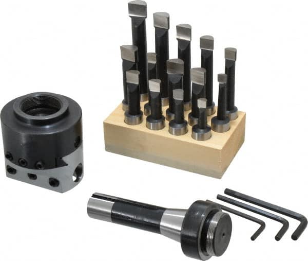 Value Collection - 3 Inch Body, 3/4 Inch Boring Bar Hole Diameter, Manual Offset Boring Head - R8 Taper, Tapered Mount - Exact Tooling