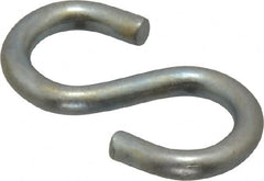 Made in USA - 1/8" Opening, Low Carbon Steel Electrogalvanized S-Hook - 7 Lb Capacity, 1/4" ID, 0.07" Wire, 3/4" OAL - Exact Tooling
