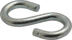 Made in USA - 5/16" Opening, Low Carbon Steel Electrogalvanized S-Hook - 58 Lb Capacity, 5/8" ID, 0.22" Wire, 2-1/8" OAL - Exact Tooling