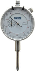 Fowler - 1" Range, 0-25-0 (Balanced), 0-50 (Continuous) Dial Reading, 0.0005" Graduation Dial Drop Indicator - 2-1/4" Dial, 0.05" Range per Revolution, Revolution Counter - Exact Tooling