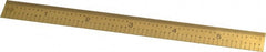 Fowler - 6" Long, 1/100, 1/64, 1/32, 1/10" Graduation, Flexible Steel Rule - 5R Graduation Style, 3/4" Wide, Yellow, Titanium Finish - Exact Tooling