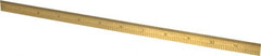 Fowler - 12" Long, 1/100, 1/64, 1/32, 1/10" Graduation, Flexible Steel Rule - 5R Graduation Style, 1/2" Wide, Yellow, Titanium Finish - Exact Tooling