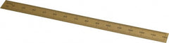 Fowler - 6" Long, 1/64, 1/32" and 0.5, 1mm Graduation, Flexible Steel Rule - English/Metric Graduation Style, 1/2" Wide, Yellow, Titanium Finish - Exact Tooling