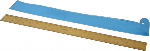 Fowler - 12" Long, 1/64, 1/32, 1/16, 1/8" Graduation, Rigid Steel Rule - 4R Graduation Style, 1" Wide, Yellow, Titanium Finish - Exact Tooling