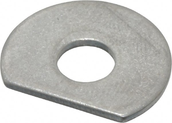 Made in USA - 1/4" Screw Size, 0.254" ID, 1008/1010 Steel Clipped Washer - 0.249 to 0.259" ID, 0.74 to 0.76" OD, 0.044 to 0.052" Thickness, Uncoated - Exact Tooling