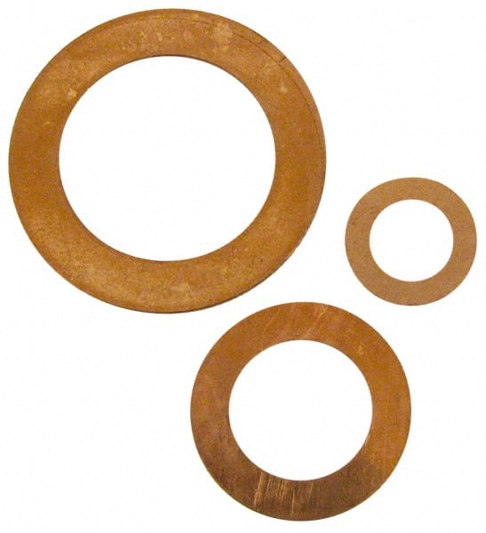 Made in USA - 0.016" Thick, 5/8" Inside x 1" OD, Round Shim - 9/16" Screw, Uncoated C-172 Copper - Exact Tooling
