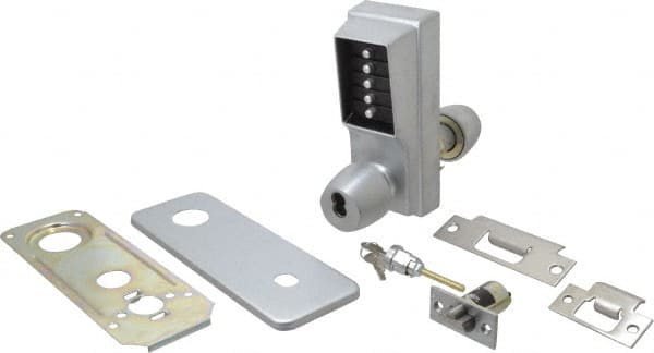 Kaba Access - 1-3/8 to 2-1/4" Door Thickness, Satin Chrome Pushbutton Knob Lockset - 2-3/4" Back Set, 6 or 7 Pin Length Best & Compatible (Core Not Included) Cylinder - Exact Tooling