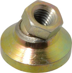 Gibraltar - 453 kg Capacity, M8 Thread, 17.8mm OAL, Steel Stud, Tapped Pivotal Socket Mount Leveling Pad - 25.5mm Base Diam, Steel Pad, 12.7mm Hex - Exact Tooling