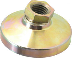 Gibraltar - 3357 kg Capacity, M20 Thread, 38mm OAL, Steel Stud, Tapped Pivotal Socket Mount Leveling Pad - 76mm Base Diam, Steel Pad, 27mm Hex - Exact Tooling