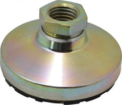 Gibraltar - 544 kg Capacity, M16 Thread, 31.7mm OAL, Steel Stud, Tapped Pivotal Socket Mount Leveling Pad - 63.5mm Base Diam, Rubber Pad, 22mm Hex - Exact Tooling