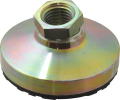 Gibraltar - 816 kg Capacity, M20 Thread, 38mm OAL, Steel Stud, Tapped Pivotal Socket Mount Leveling Pad - 76mm Base Diam, Rubber Pad, 27mm Hex - Exact Tooling