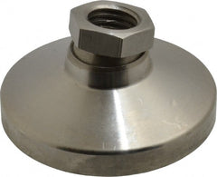 Gibraltar - 2721 kg Capacity, M16 Thread, 31.7mm OAL, Steel Stud, Tapped Pivotal Socket Mount Leveling Pad - 63.5mm Base Diam, Stainless Steel Pad, 22mm Hex - Exact Tooling