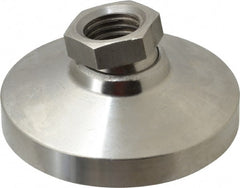 Gibraltar - 3357 kg Capacity, M20 Thread, 38mm OAL, Steel Stud, Tapped Pivotal Socket Mount Leveling Pad - 76mm Base Diam, Stainless Steel Pad, 27mm Hex - Exact Tooling