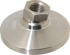 Gibraltar - 9072 kg Capacity, M24 Thread, 47.6mm OAL, Steel Stud, Tapped Pivotal Socket Mount Leveling Pad - 101mm Base Diam, Stainless Steel Pad, 35mm Hex - Exact Tooling