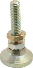 Gibraltar - M6 Bolt Thread, Studded Pivotal Stud Mount Leveling Pad & Mount - 317 Kg Capacity, 19mm Base Diam, 25mm Thread Length - Exact Tooling