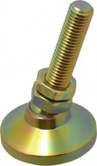 Gibraltar - M12 Bolt Thread, Studded Pivotal Stud Mount Leveling Pad & Mount - 2,268 Kg Capacity, 47.6mm Base Diam, 51mm Thread Length - Exact Tooling