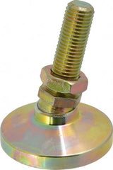 Gibraltar - M16 Bolt Thread, Studded Pivotal Stud Mount Leveling Pad & Mount - 2,721 Kg Capacity, 63.5mm Base Diam, 51mm Thread Length - Exact Tooling