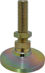 Gibraltar - M24 Bolt Thread, Studded Pivotal Stud Mount Leveling Pad & Mount - 9,072 Kg Capacity, 101mm Base Diam, 89mm Thread Length - Exact Tooling