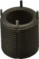 Recoil - 1-14 Internal, 1-3/8 - 12 External, 1-3/8" Insert Length, Heavy Duty Keylocking Thread Inserts - Carbon Steel, Passivated Finish, Grade 303 - Exact Tooling