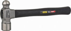 Stanley - 1 Lb Head High Carbon Steel Ball Pein Hammer - Hickory Handle, 14" OAL - Exact Tooling