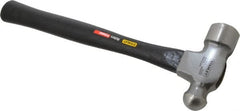 Stanley - 1-1/2 Lb Head High Carbon Steel Ball Pein Hammer - Hickory Handle, 15-1/8" OAL - Exact Tooling