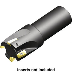 Kennametal - 40mm Cut Diam, 14.4mm Max Depth of Cut, 32mm Shank Diam, 200mm OAL, Indexable Square Shoulder Helical End Mill - ED.T 1404.. Inserts, Cylindrical Shank, 0° Lead Angle, Through Coolant, Series Mill 1-14 - Exact Tooling