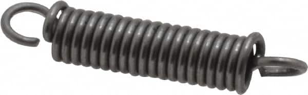 Made in USA - 3/16" OD, 8.23 Lb Max Load, 1.29" Max Ext Len, 0.032" Wire Diam Spring - 21.84 Lb/In Rating, 1.9 Lb Init Tension, 1" Free Length - Exact Tooling