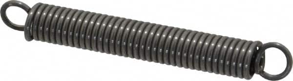Made in USA - 1/4" OD, 12.33 Lb Max Load, 2.76" Max Ext Len, 0.041" Wire Diam Spring - 12.5 Lb/In Rating, 2.8 Lb Init Tension, 2" Free Length - Exact Tooling