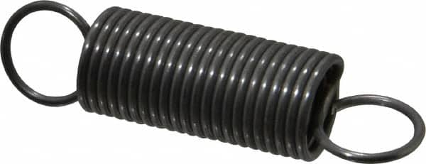 Made in USA - 5/8" OD, 15.96 Lb Max Load, 4.66" Max Ext Len, 0.062" Wire Diam Spring - 6.21 Lb/In Rating, 2.5 Lb Init Tension, 2-1/2" Free Length - Exact Tooling