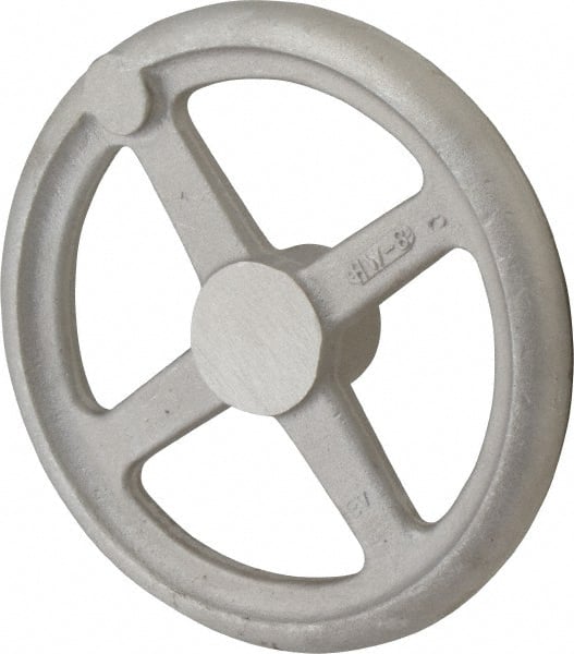 Morton Machine Works - 8", 4 Spoke Straight Handwheel - 1.9" Hub, Aluminum, Plain Finish - Exact Tooling