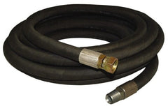 Made in USA - 25' Long, 1" Fitting, Boss Female x Male Fitting, -40 to 212°F, Nitrile High Temp & High Pressure Hose - 1" Inside x 1-1/2" Outside Diam, Black, 565 psi - Exact Tooling