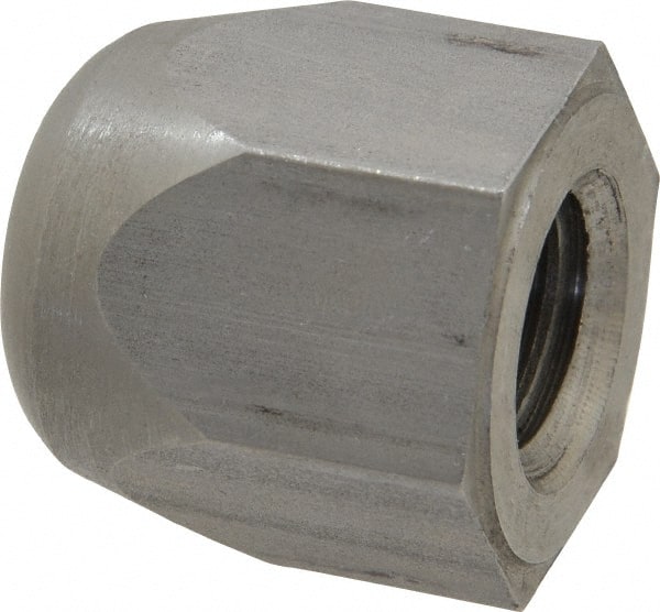 Morton Machine Works - 5/8-11" UNC, 1-1/16" Width Across Flats, Uncoated, Stainless Steel Acorn Nut - 1-3/16" Overall Height, Grade 303, TCMAI - Exact Tooling
