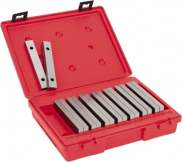 Value Collection - 16 Piece, 6 Inch Long Tool Steel Parallel Set - 7/8 to 1-3/4 Inch High, 1/2 to 1/2 Inch Thick, 55-62 RC Hardness, Sold as 8 Pair - Exact Tooling