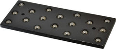 TE-CO - 6" Ball Bearing Parallels - 18 Balls, 1/4" Thick, 2-1/2" Plate Width, 3/8" Ball Diam, Black Oxide - Exact Tooling