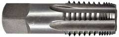 Hertel - 1/8-27 NPTF Thread, 4 Flute Short Projection Standard Pipe Tap - 2-1/8" OAL, 3/4" Thread Length, 5/16" Shank Diam, Bright Finish, High Speed Steel - Exact Tooling