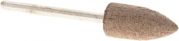 Grier Abrasives - 3/8" Head Diam x 3/4" Thickness, B52, Pointed End, Aluminum Oxide Mounted Point - Tan, Fine Grade, 120 Grit, 45,370 RPM - Exact Tooling