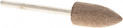 Grier Abrasives - 3/8" Head Diam x 3/4" Thickness, B52, Pointed End, Aluminum Oxide Mounted Point - Tan, Fine Grade, 120 Grit, 45,370 RPM - Exact Tooling