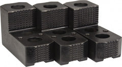 H & R Manufacturing - 10 to 11" Chuck Diam Compatibility, Case Hardened Steel 1.5mm x 60° Serrated Hard Lathe Top Jaws - 1 Step, 0.63" Groove Width, 1-3/4" Wide x 4-1/4" Long x 2-15/32" High - Exact Tooling