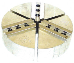 H & R Manufacturing - 12" Chuck Capacity, 1.5mm x 60° Serrated Attachment, Round Soft Lathe Chuck Jaw - 3 Jaws, Aluminum, 1.181" Btw Mount Hole Ctrs, 6" Long x 15" Wide x 2" High, 0.71" Groove, 14mm Fastener - Exact Tooling