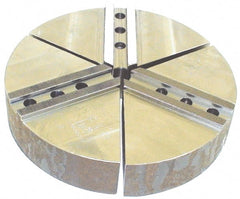 H & R Manufacturing - 12" Chuck Capacity, 1.5mm x 60° Serrated Attachment, Round Soft Lathe Chuck Jaw - 3 Jaws, Cast Iron, 1.181" Btw Mount Hole Ctrs, 6" Long x 12" Wide x 2" High, 0.827" Groove, 16mm Fastener - Exact Tooling